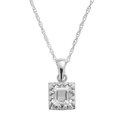 Designs by Gioelli Shop 20 Designs By Gioelli Sterling Silver Lab-Created White Sapphire Square Pendant