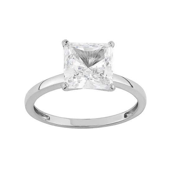 Designs By Gioelli Cubic Zirconia Solitaire Engagement Ring In 10k Gold White 6 Designs By Gioelli Cubic Zirconia Solitaire Engagement Ring In 10k Gold White - Image 4