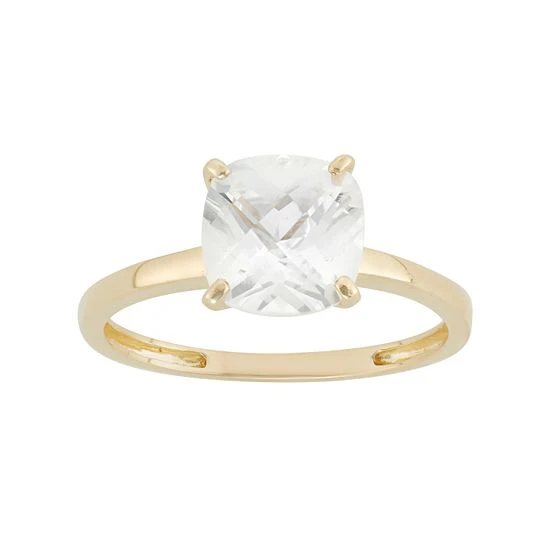 Designs By Gioelli Lab-Created White Sapphire 10k Gold Ring 3 Designs By Gioelli Lab-Created White Sapphire 10k Gold Ring