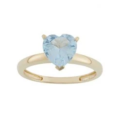 Designs By Gioelli Lab-Created Aquamarine 10k Gold Heart Ring
