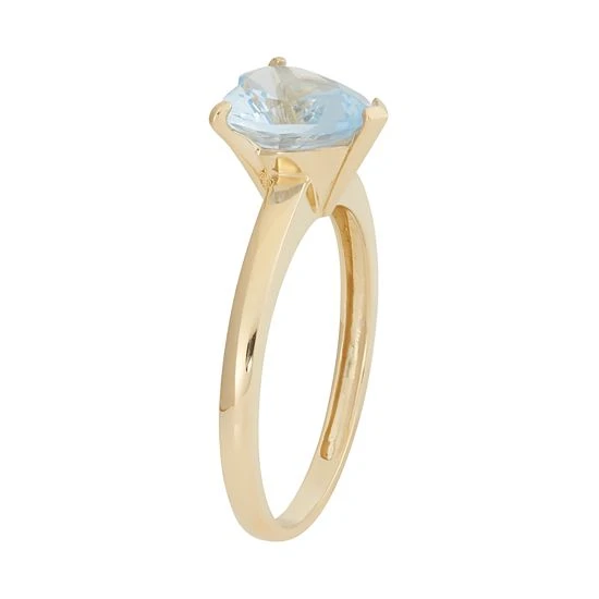 Designs By Gioelli Lab-Created Aquamarine 10k Gold Heart Ring 4 Designs By Gioelli Lab-Created Aquamarine 10k Gold Heart Ring - Image 2