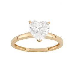 Designs By Gioelli Cubic Zirconia Heart Solitaire Engagement Ring In 10k Gold White
