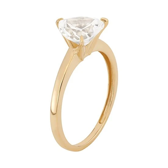 Designs By Gioelli Cubic Zirconia Heart Solitaire Engagement Ring In 10k Gold White 4 Designs By Gioelli Cubic Zirconia Heart Solitaire Engagement Ring In 10k Gold White - Image 2