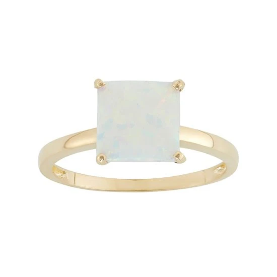 Designs By Gioelli Lab-Created Opal 10k Gold Ring 3 Designs By Gioelli Lab-Created Opal 10k Gold Ring
