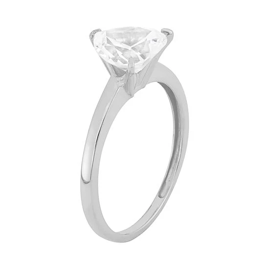 Designs By Gioelli Cubic Zirconia Heart Solitaire Engagement Ring In 10k Gold White 5 Designs By Gioelli Cubic Zirconia Heart Solitaire Engagement Ring In 10k Gold White - Image 3