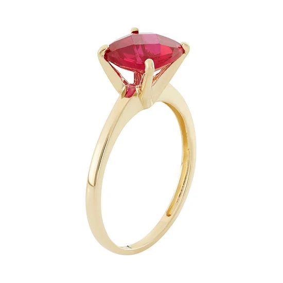 Designs By Gioelli Lab-Created Ruby 10k Gold Ring 4 Designs By Gioelli Lab-Created Ruby 10k Gold Ring - Image 2