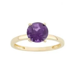 Designs By Gioelli Amethyst 10k Gold Solitaire Ring