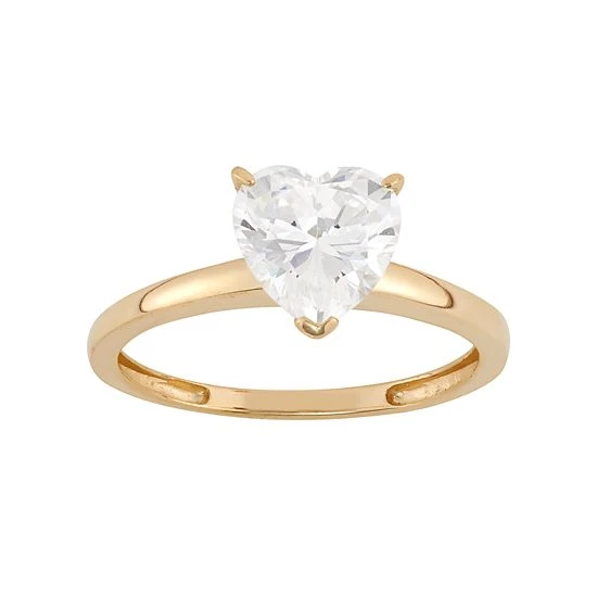 Designs By Gioelli Cubic Zirconia Heart Solitaire Engagement Ring In 10k Gold White 7 Designs By Gioelli Cubic Zirconia Heart Solitaire Engagement Ring In 10k Gold White - Image 5