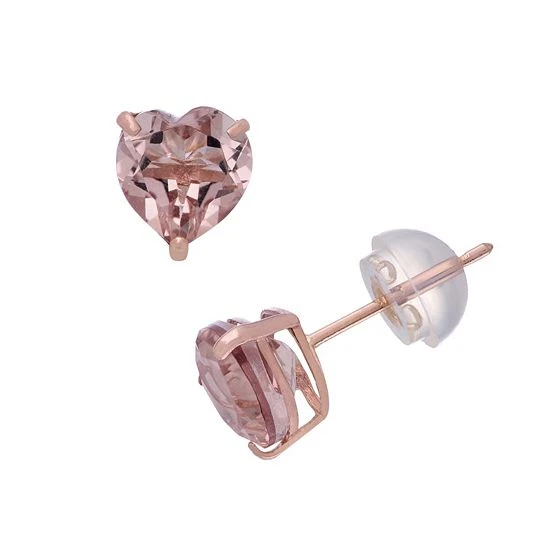 Designs By Gioelli 14k Rose Gold Morganite Stud Earrings 3 Designs By Gioelli 14k Rose Gold Morganite Stud Earrings