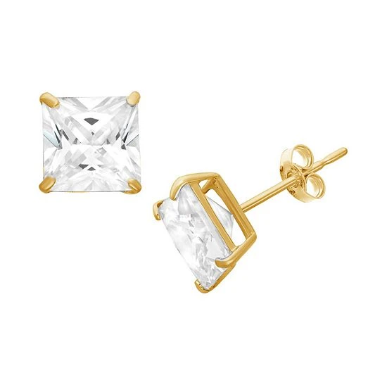 Designs By Gioelli 14k Gold Cubic Zirconia Stud Earrings White 5 Designs By Gioelli 14k Gold Cubic Zirconia Stud Earrings White - Image 3