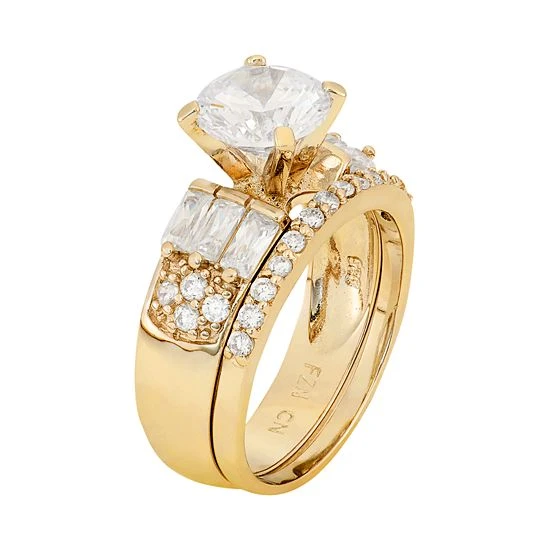 Designs By Gioelli Cubic Zirconia Engagement Ring Set In Sterling Silver 4 Designs By Gioelli Cubic Zirconia Engagement Ring Set In Sterling Silver - Image 2