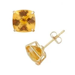 Designs By Gioelli Citrine 10k Gold Stud Earrings