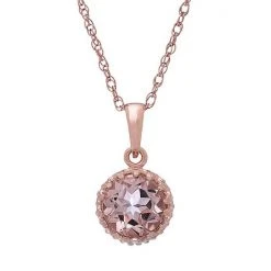 Designs By Gioelli 14k Rose Gold Over Silver Simulated Morganite Pendant