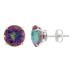 Designs By Gioelli Mystic Topaz 10k White Gold Stud Earrings