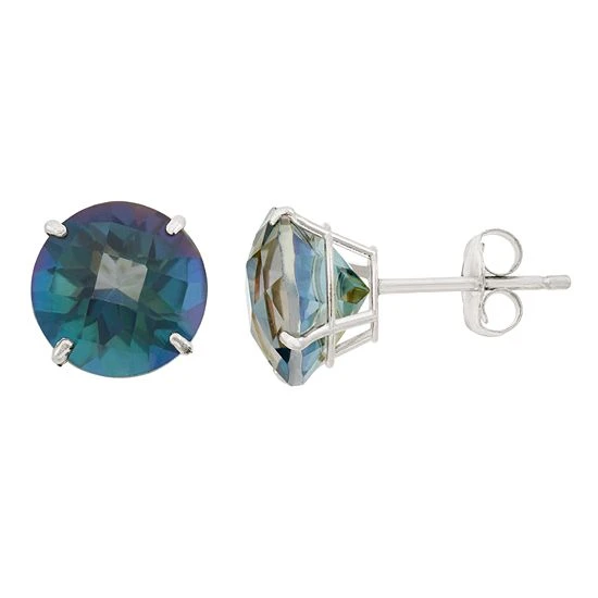 Designs By Gioelli Mystic Topaz 10k White Gold Stud Earrings 3 Designs By Gioelli Mystic Topaz 10k White Gold Stud Earrings
