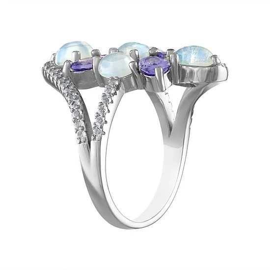 Designs By Gioelli Sterling Silver White Opal & Tanzanite Ring 4 Designs By Gioelli Sterling Silver White Opal & Tanzanite Ring - Image 2