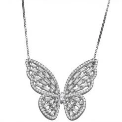 Designs By Gioelli Sterling Silver Cubic Zirconia Butterfly Necklace