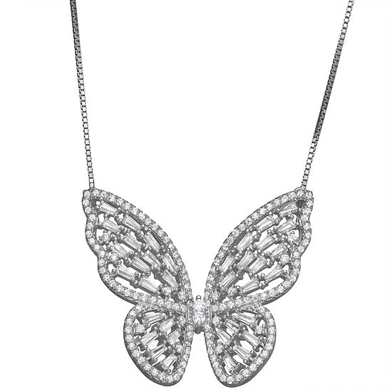 Designs By Gioelli Sterling Silver Cubic Zirconia Butterfly Necklace 4 Designs By Gioelli Sterling Silver Cubic Zirconia Butterfly Necklace - Image 2