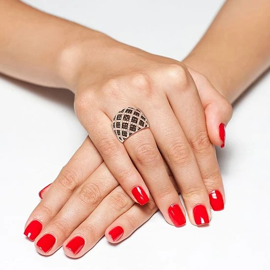 Designs By Gioelli 14k Rose Gold Over Silver Cubic Zirconia Lattice Ring 5 Designs By Gioelli 14k Rose Gold Over Silver Cubic Zirconia Lattice Ring - Image 3