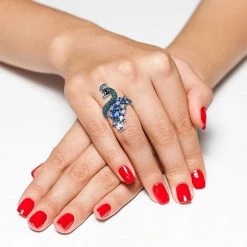 Designs By Gioelli Sterling Silver Cubic Zirconia Peacock Ring -Designs by Gioelli Shop unnamed file 313