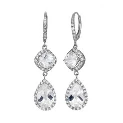 Designs By Gioelli Lab-Created White Sapphire Sterling Silver Linear Drop Earrings