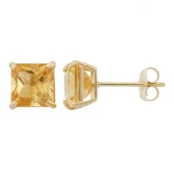 Designs By Gioelli Citrine 10k Gold Stud Earrings