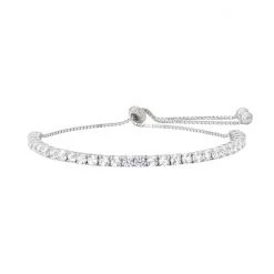 Designs By Gioelli Sterling Silver Lab-Created White Sapphire Lariat Bracelet
