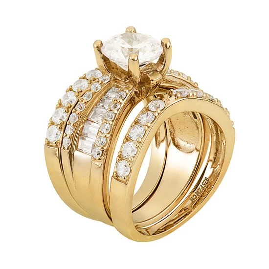 Designs By Gioelli Sterling Silver Cubic Zirconia Engagement Ring Set 4 Designs By Gioelli Sterling Silver Cubic Zirconia Engagement Ring Set - Image 2