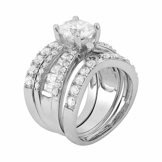 Designs By Gioelli Sterling Silver Cubic Zirconia Engagement Ring Set 5 Designs By Gioelli Sterling Silver Cubic Zirconia Engagement Ring Set - Image 3