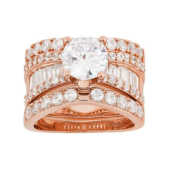 Designs By Gioelli Sterling Silver Cubic Zirconia Engagement Ring Set 7 Designs By Gioelli Sterling Silver Cubic Zirconia Engagement Ring Set - Image 5