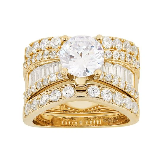 Designs By Gioelli Sterling Silver Cubic Zirconia Engagement Ring Set 8 Designs By Gioelli Sterling Silver Cubic Zirconia Engagement Ring Set - Image 6