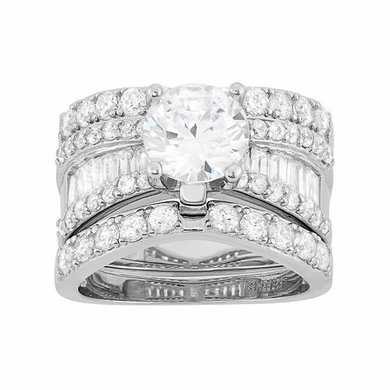 Designs By Gioelli Sterling Silver Cubic Zirconia Engagement Ring Set 9 Designs By Gioelli Sterling Silver Cubic Zirconia Engagement Ring Set - Image 7