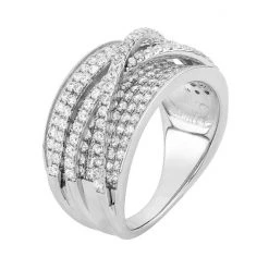 Alternative view of Designs By Gioelli Sterling Silver Cubic Zirconia Crisscross Ring