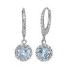 Designs By Gioelli Lab-Created Aquamarine And Lab-Created White Sapphire Sterling Silver Halo Drop Earrings -Designs by Gioelli Shop unnamed file 355