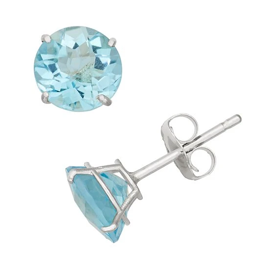 Designs By Gioelli Swiss Blue Topaz 10k White Gold Stud Earrings 3 Designs By Gioelli Swiss Blue Topaz 10k White Gold Stud Earrings