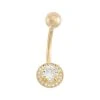 Designs By Gioelli 10k Gold Cubic Zirconia Halo Belly Ring