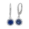 Designs By Gioelli Lab-Created Blue And White Sapphire Sterling Silver Halo Drop Earrings -Designs by Gioelli Shop unnamed file 363