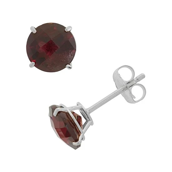 Designs By Gioelli Garnet 10k White Gold Stud Earrings 3 Designs By Gioelli Garnet 10k White Gold Stud Earrings