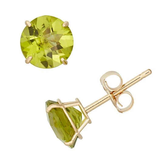 Designs By Gioelli Peridot 10k Gold Stud Earrings 3 Designs By Gioelli Peridot 10k Gold Stud Earrings