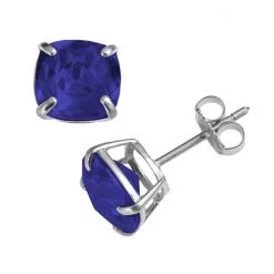 Designs By Gioelli Sterling Silver Lab-Created Sapphire Stud Earrings