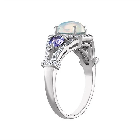 Designs By Gioelli Sterling Silver White Opal & Tanzanite Ring 4 Designs By Gioelli Sterling Silver White Opal & Tanzanite Ring - Image 2