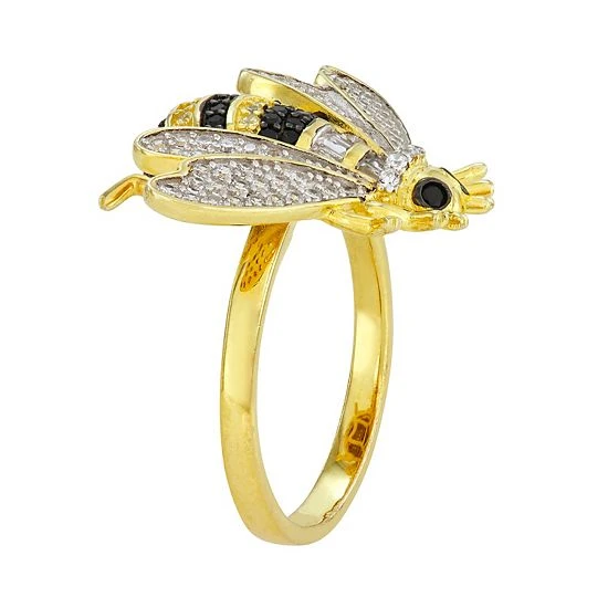 Designs By Gioelli Sterling Silver Lab-Created White Sapphire Bee Ring 4 Designs By Gioelli Sterling Silver Lab-Created White Sapphire Bee Ring - Image 2
