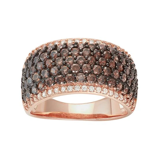 Designs By Gioelli Sterling Silver Mocha Cubic Zirconia Pave Ring 3 Designs By Gioelli Sterling Silver Mocha Cubic Zirconia Pave Ring