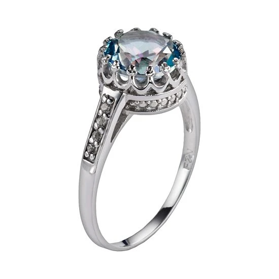 Designs By Gioelli Sterling Silver Rainbow Blue Quartz And Lab-Created White Sapphire Crown Ring 4 Designs By Gioelli Sterling Silver Rainbow Blue Quartz And Lab-Created White Sapphire Crown Ring - Image 2