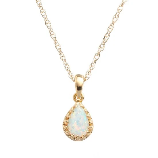 Designs By Gioelli 14k Gold Over Silver Lab-Created Opal Teardrop Pendant 3 Designs By Gioelli 14k Gold Over Silver Lab-Created Opal Teardrop Pendant