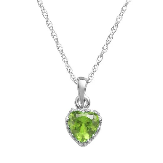 Designs By Gioelli Sterling Silver Peridot Heart Crown Pendant 3 Designs By Gioelli Sterling Silver Peridot Heart Crown Pendant