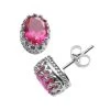 Designs By Gioelli Sterling Silver Lab-Created Ruby Oval Crown Stud Earrings -Designs by Gioelli Shop unnamed file 463