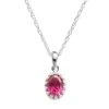 Designs By Gioelli Sterling Silver Lab-Created Ruby Oval Pendant