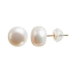 Designs By Gioelli 14k Gold Dyed Freshwater Cultured Pearl Stud Earrings White
