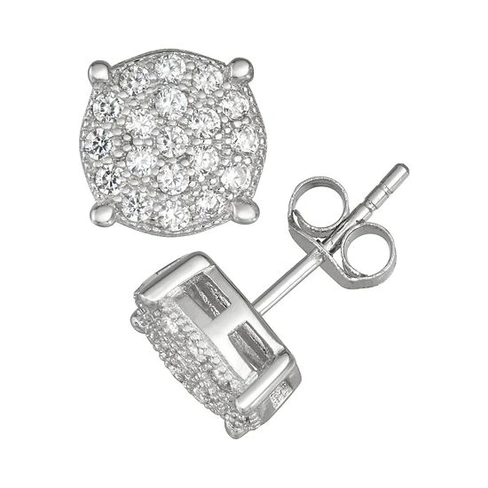Designs By Gioelli Men's Sterling Silver Cubic Zirconia Round Stud Earrings 3 Designs By Gioelli Men's Sterling Silver Cubic Zirconia Round Stud Earrings